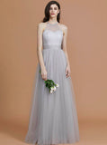 Tulle Bridesmaid Dress,Long Bridesmaid Dress,High Neck Bridesmaid Dress,BD00165