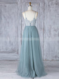 Tulle Bridesmaid Dresses,Long Bridesmaid Dress with Straps,BD00351