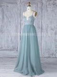 Tulle Bridesmaid Dresses,Long Bridesmaid Dress with Straps,BD00351