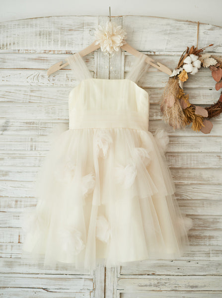 Tulle Flower Girl Dresses,Ivory Flower Girl Dress,Lovely Flower Girl Dress,FD00068