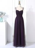 Tulle Long Bridesmaid Dresses,Elegant Bridesmaid Dress,BD00308