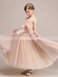 Tulle Long Junior Bridesmaid Dresses,Modest Junior Bridesmaid Dress,JB00039