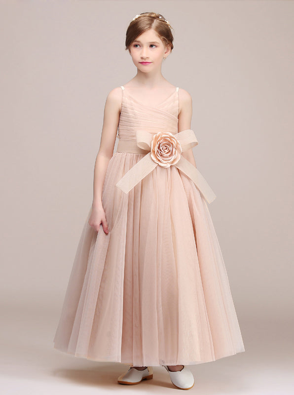 Tulle Long Junior Bridesmaid Dresses,Modest Junior Bridesmaid Dress,JB