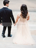 Tulle Wedding Dresses,Wedding Dress with Straps,Simple Bridal Dress,Boho Bridal Dress,WD00069