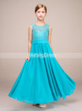 Turquoise Junior Bridesmaid Dresses,Long Junior Bridesmaid Dress,JB00001