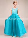 Turquoise Junior Bridesmaid Dresses,Long Junior Bridesmaid Dress,JB00001