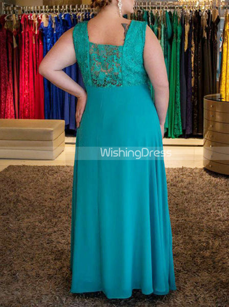 Turquoise Plus Size Dresses,Long Plus Size Prom Dress,PD00324