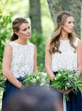 Two Piece Bridesmaid Dresses,Long Chiffon Bridesmaid Dress,BD00336