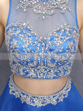 Two Piece Homecoming Dresses,Blue Homecoming Dress,Sexy Homecoming Dress,HC00108