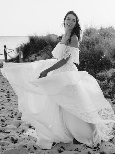 Boho Wedding Dresses,Two Piece Wedding Dress,Beach Wedding Dress,Lace Wedding Dress,WD00263