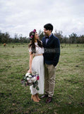 Two Piece Lace Wedding Dresses,Ankle Length Wedding Dress,WD00325