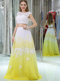 Two Piece Prom Dresses,Long Prom Dresses for Teens,PD00373