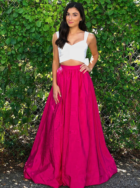 Two Piece Prom Dresses,Modest Prom Dress,Long Prom Dress,Two Tone Prom Dress,PD00278