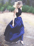 Two Piece Prom Dresses,Modest Prom Dress,Taffeta Prom Dress,Floor Length Prom Dress,PD00205