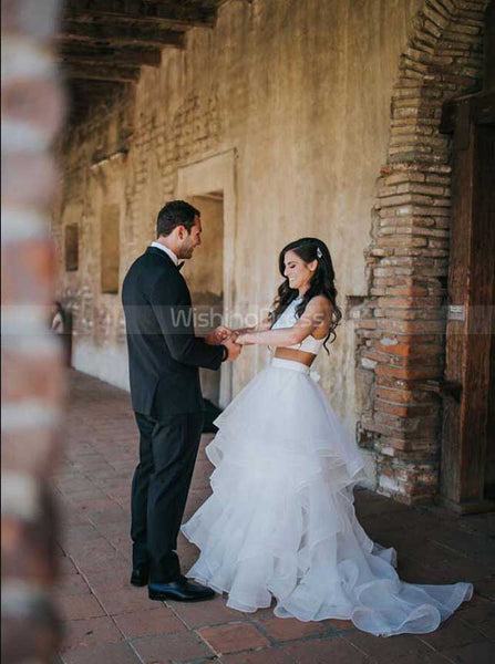 Two Piece Wedding Dresses,Ruffled Wedding Dress,WD00322