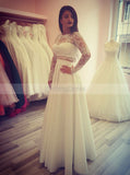 Two Piece Wedding Dresses,Wedding Dress with Sleeves,Long Wedding Dress,WD00206