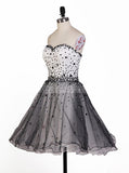 Two Tone Cocktail Dress,Strapless Cocktail Dresses,Corset Cocktail Dress,CD00024