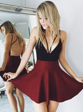 Two Tone Cocktail Dresses,Backless Cocktail Dress,Sexy Cocktail Dress,Short Cocktail Dress,CD00029