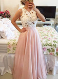 Two Tone Floor Length Prom Dress,Elegant Evening Dress,Chiffon Long Graduation Dress PD00144