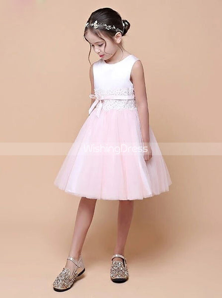 Two Tone Junior Bridesmaid Dress,Knee Length Birthday Party Dress,JB00071