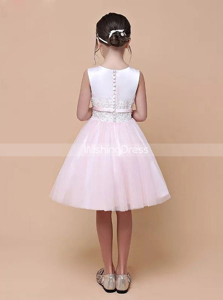 Two Tone Junior Bridesmaid Dress,Knee Length Birthday Party Dress,JB00071