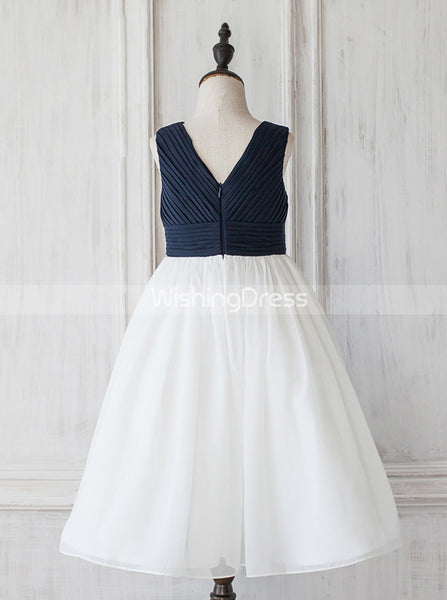 Two Tone Junior Bridesmaid Dresses,Simple Flower Girl Dress,JB00020