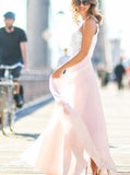 Two Tone Prom Dress,Lace Chiffon Prom Dress,Floor Length Prom Dress,Simple Prom Dress PD00185