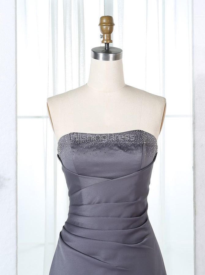 Vintage Bridesmaid Dresses,Grey Bridesmaid Dress,Satin Bridesmaid Dres - Wishingdress Vintage Bridesmaid Dresses,Grey Bridesmaid Dress,Satin Bridesmaid Dres - Wishingdress
