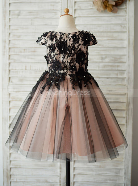 Vintage Flower Girl Dress with Cap Sleeves,Girl Party Dress,FD00104