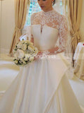 Aline Wedding Dresses,Unique Bridal Dress,Cutout Back Wedding Dress,WD00084