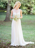 Wedding Dresses with Sweep Train,Beach Wedding Dress,Elegant Wedding Dress,WD00314