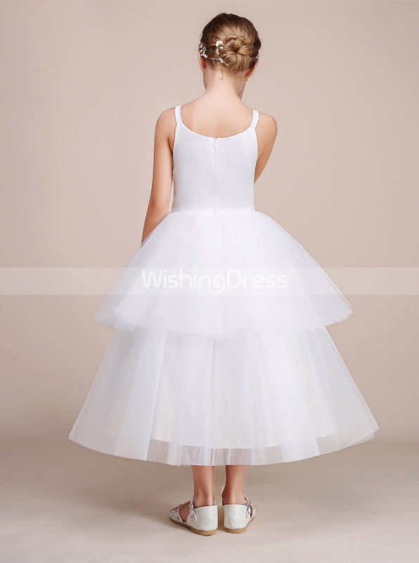 White Ball Gown Junior Bridesmaid Dress,Tulle Tea Length Flower Girl Dress,JB00029, J4 / Mint Green White Ball Gown Junior Bridesmaid Dress,Tulle Tea Length Flower Girl Dress,JB00029, J4 / Mint Green