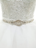 White Ball Gown,Ruffled Organza Wedding Dress,Backless Wedding Gowns,Princess Wedding Dress,WD00006