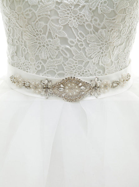 White Ball Gown,Ruffled Organza Wedding Dress,Backless Wedding Gowns,Princess Wedding Dress,WD00006
