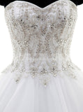 White Ball Gown Wedding Dress,Tulle Sweetheart Wedding Dress,Classic Bridal Gown,WD00036