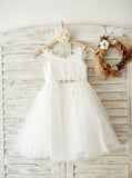White Flower Girl Dress,Lovely Flower Girl Dress,Tulle Flower Girl Dress,FD00063
