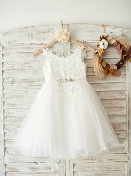 White Flower Girl Dress,Lovely Flower Girl Dress,Tulle Flower Girl Dress,FD00063