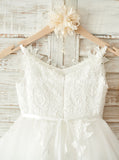 White Flower Girl Dress,Lovely Flower Girl Dress,Tulle Flower Girl Dress,FD00063