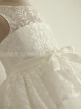 White Flower Girl Dresses,Lace Tulle Flower Girl Dress,Ball Gown Flower Girl Dress,FD00095