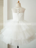 White Flower Girl Dresses,Layered Flower Girl Dress,Ball Gown Flower Girl Dress,FD00033