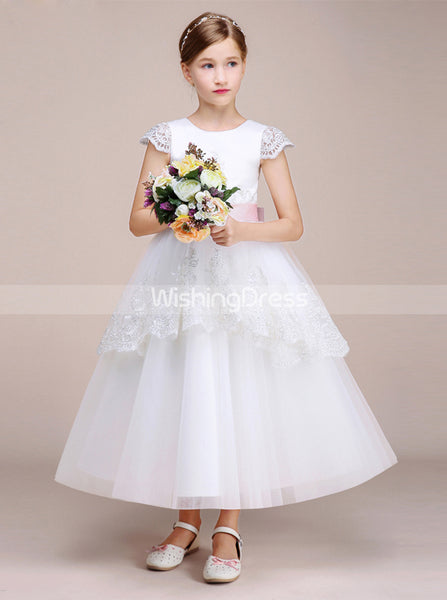 White Flower Girl Dresses,Princess Junior Bridesmaid Dress,JB00038