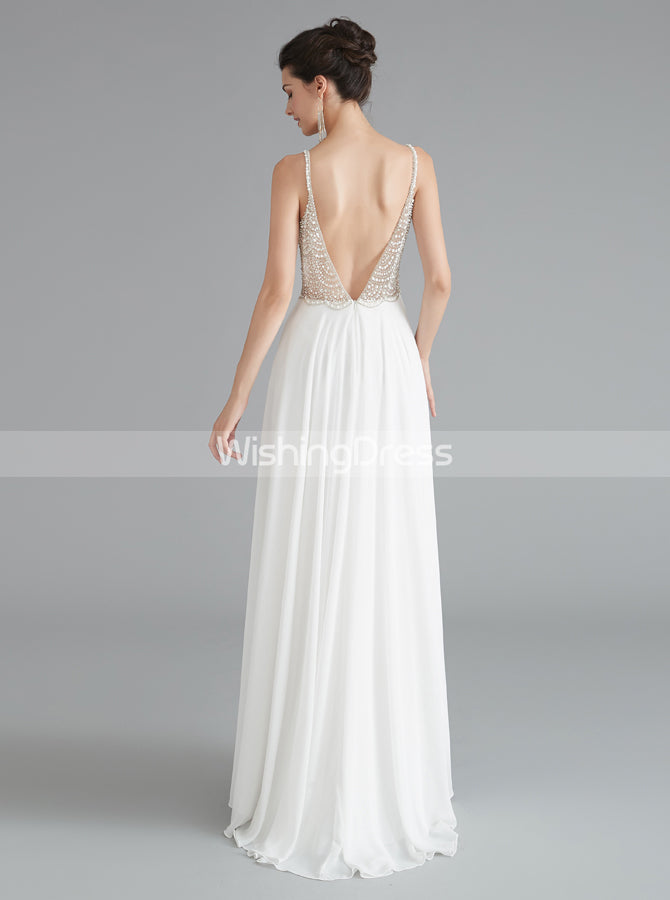White Graduation Dress for Teens,Chiffon Long Homecoming Dress,HC00207, US6 / White White Graduation Dress for Teens,Chiffon Long Homecoming Dress,HC00207, US6 / White
