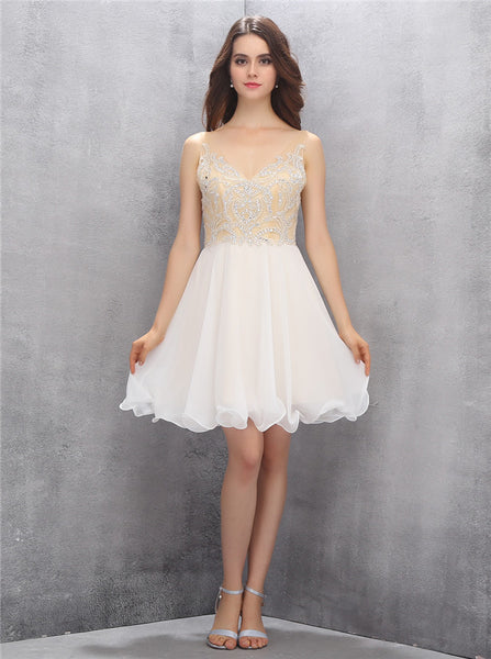 White Homecoming Dresses,Short Homecoming Dress,Homecoming Dress for Teens,HC00010
