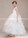 White Junior Bridesmaid Dresses,Tulle Junior Party Dress,Luxury Junior Bridesmaid Dress,JB00035