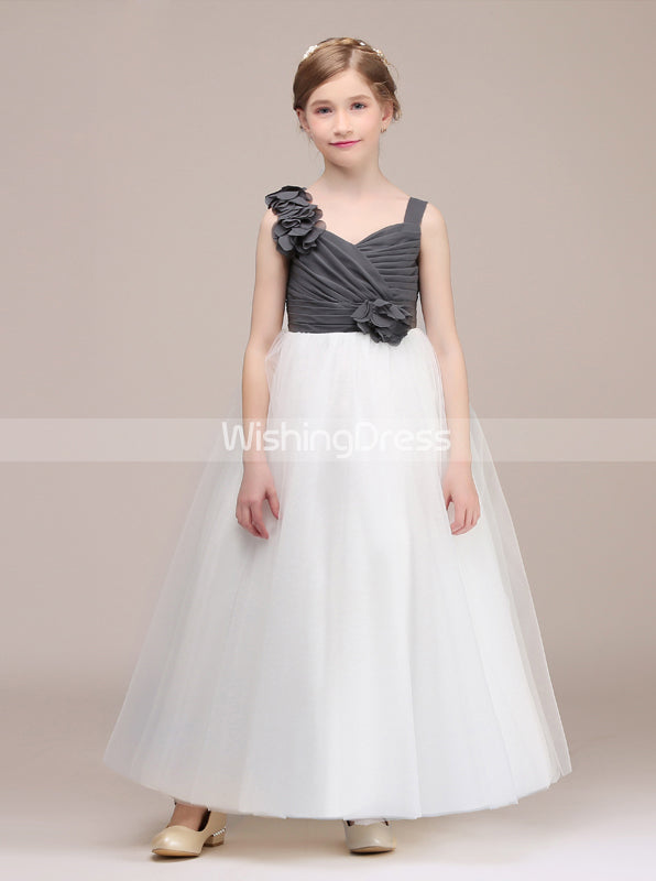 black and white junior bridesmaid dresses Azazie Jiya Junior