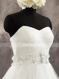 White Strapless Wedding Dresses,Tulle A-line Bridal Dress with Corset Back,WD00543