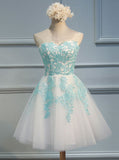 White Sweet 16 Dresses,Strapless Sweet 16 Dress,Short Sweet 16 Dress,Cute Sweet 16 Dress,SW00019