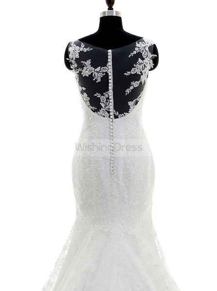 White Wedding Dresses,Mermaid Wedding Dress,Lace Wedding Dress,Elegant Wedding Dress,WD00211