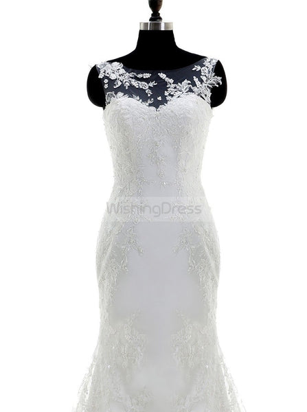 White Wedding Dresses,Mermaid Wedding Dress,Lace Wedding Dress,Elegant Wedding Dress,WD00211