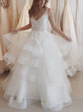 White Wedding Dresses,Princess Wedding Dress,Organza Wedding Dress,WD00170